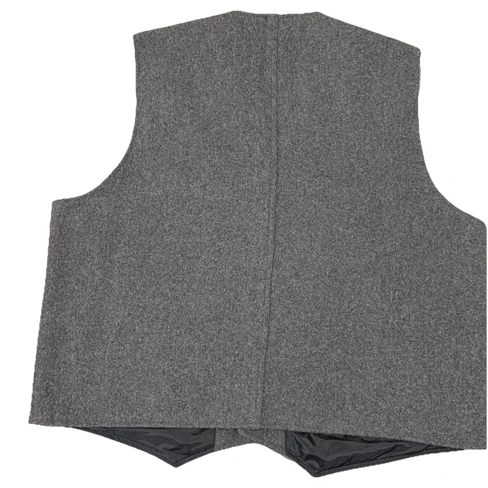 Wyoming Traders Vest Mens 2XL Gray‎ Western Wool Lined Button Ranch Wear Cowboy.